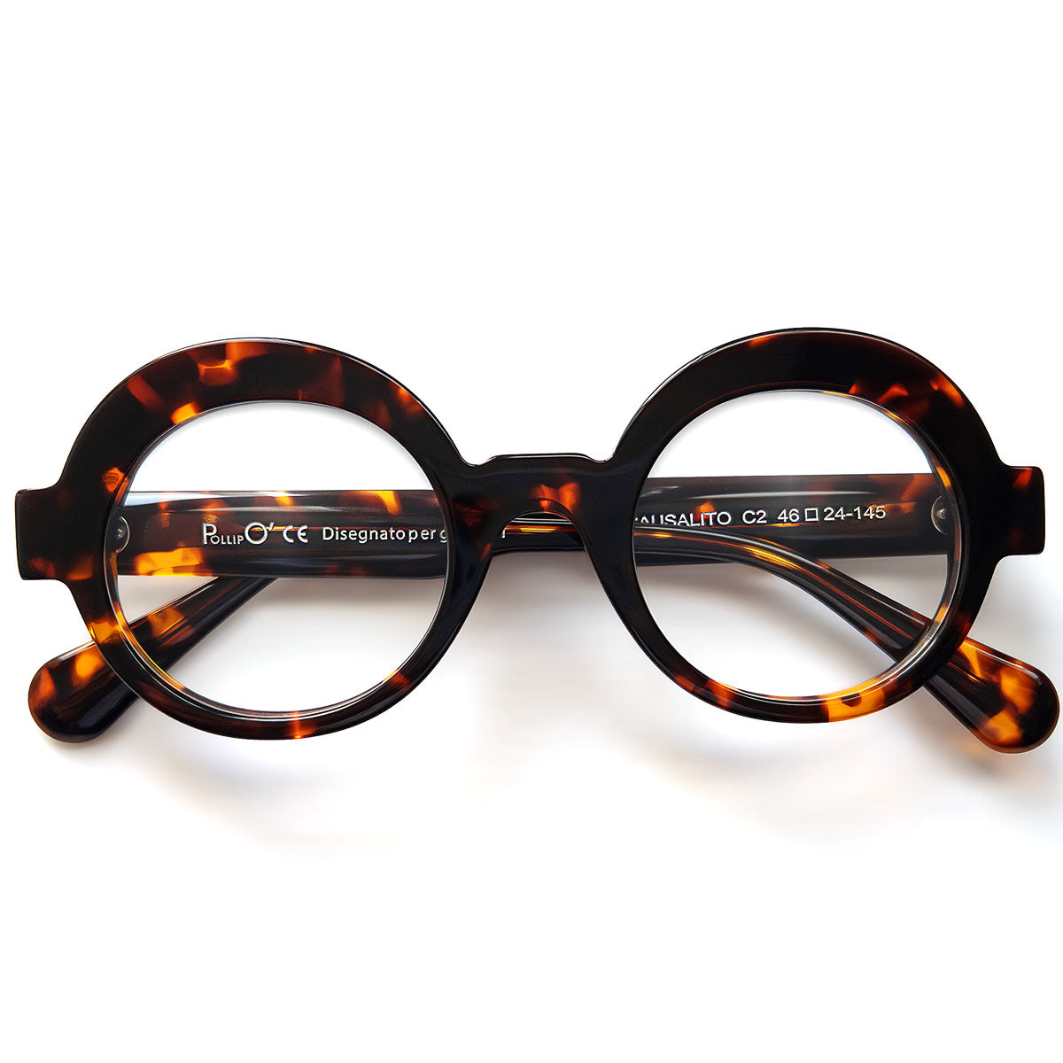 Occhiali tondi da vista da donna in acetato brown havana