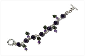 Compose BONNIEVALE. Bracelet - Canadian jade and amethyst. Top down view