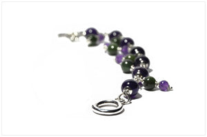 Compose BONNIEVALE. Bracelet - Canadian jade and amethyst. Front view