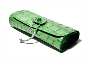 Jewel clutch. Pochette gioiello. Enthom - side angle view.