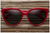 Occhiali da sole a farfalla stile cat eye P606 in colore Rosso