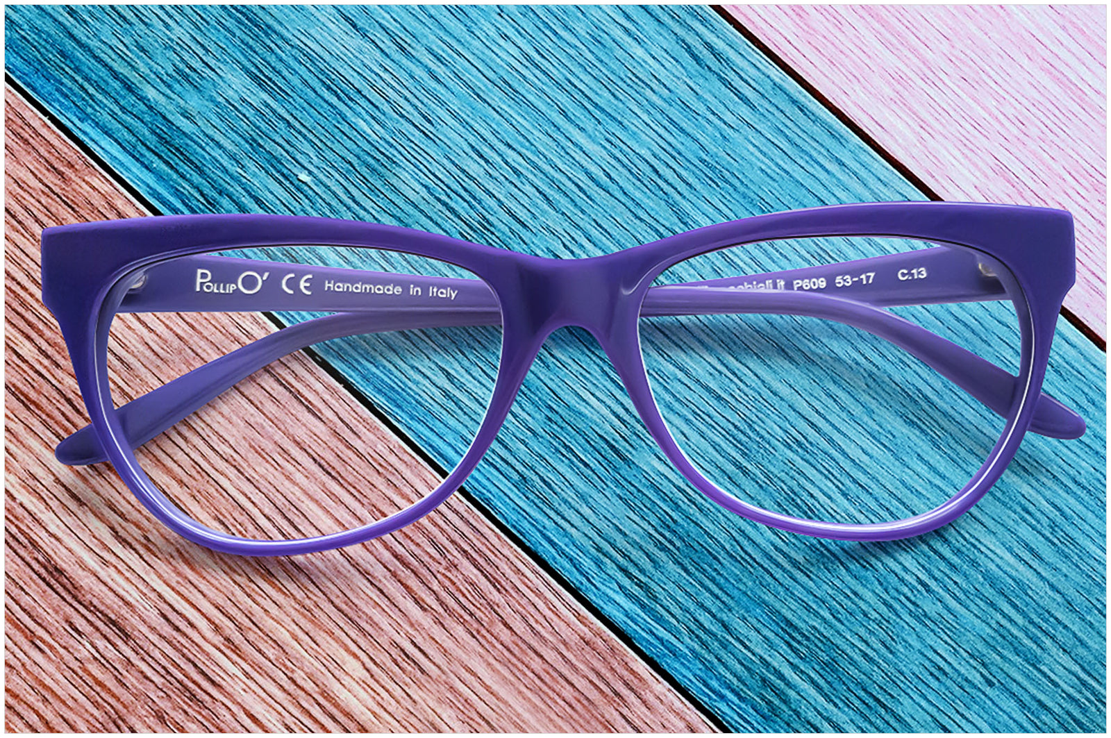 Occhiali Made in Italy Pollipò P609 in acetato viola taliwai purple