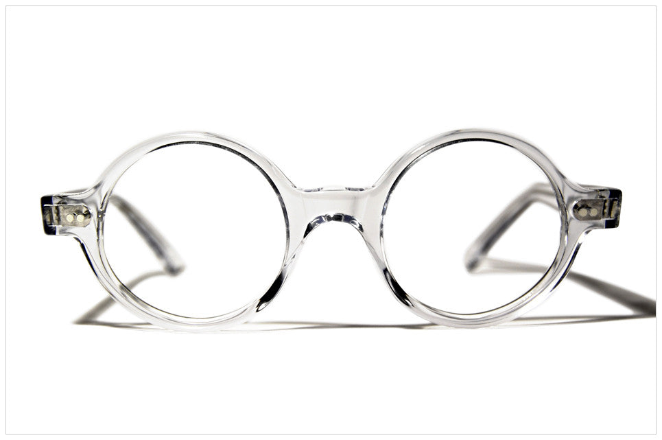 Occhiali tondi Pollipò in color cristallo trasparente - front view